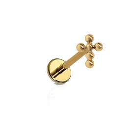 Bubble Cross Flat Back Stud