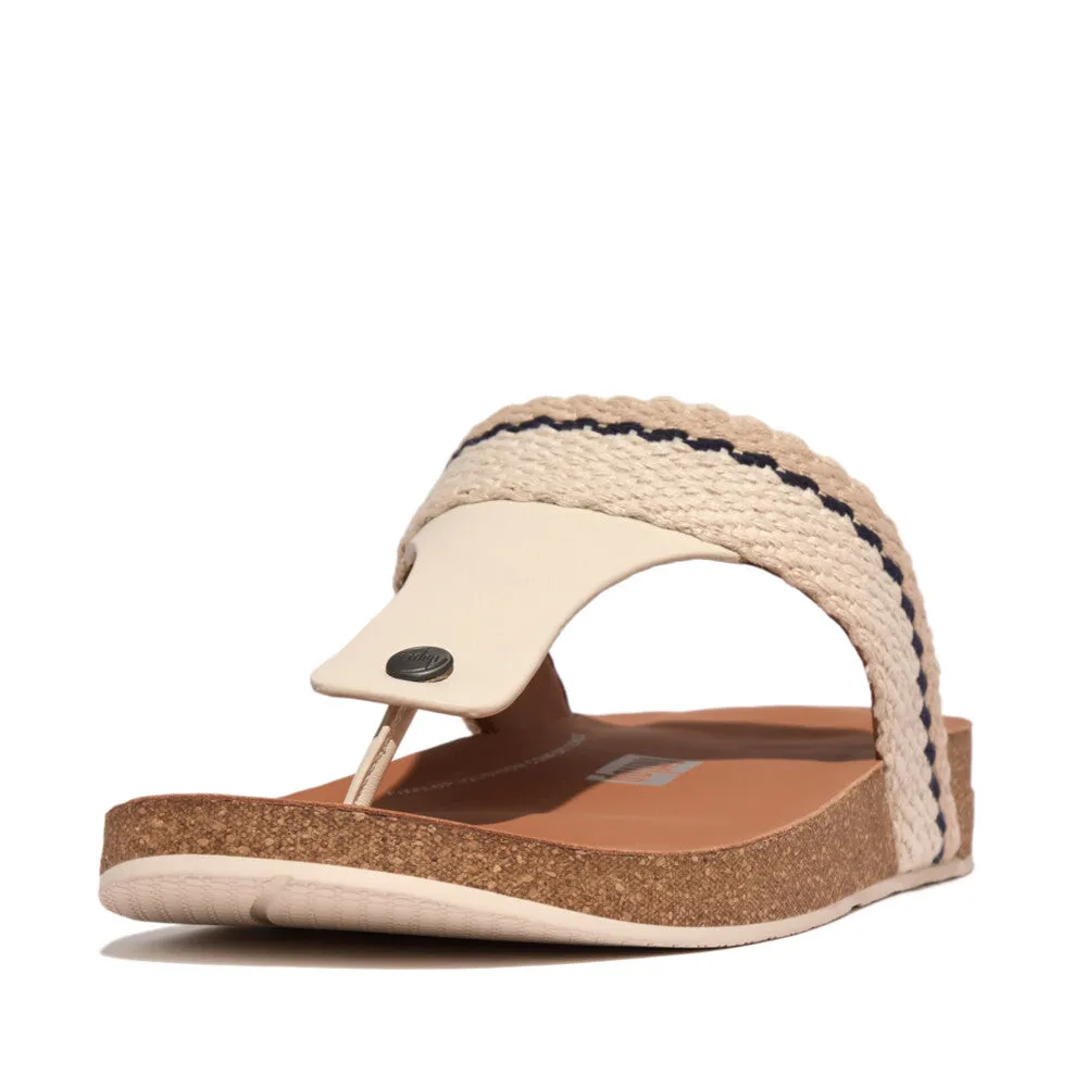 รองเท้าแตะแบบหูหนีบ ผู้ชาย รุ่น iQUSHION MEN'S STRIPE-WEBBING/LEATHER TOE-POST SANDALS