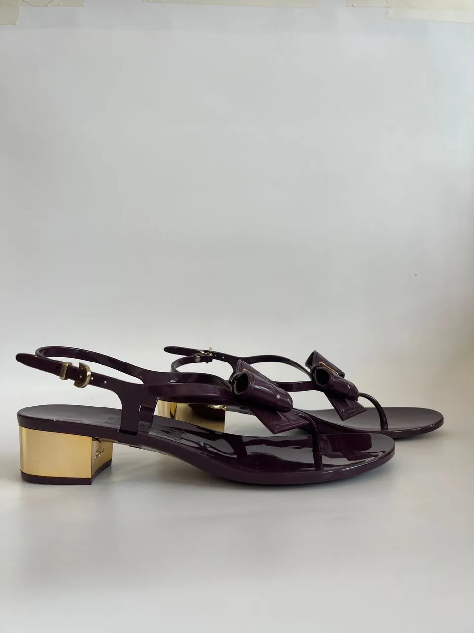 0550734 Purple Sunshine Jelly Bow Thong Sandals