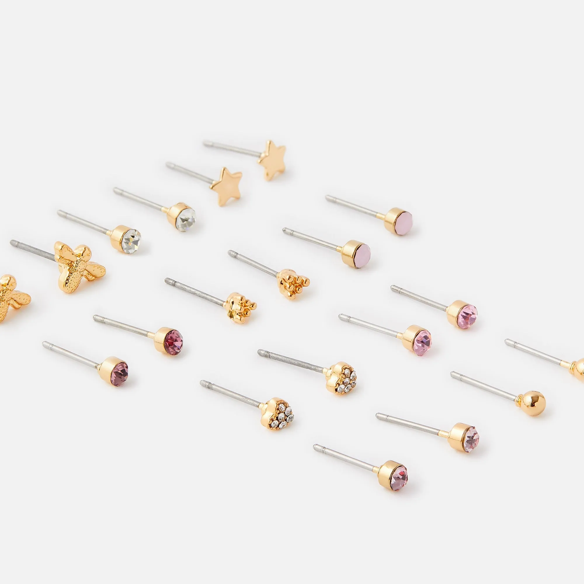 Accessorize London 10 X Pastel Bee Stud Set