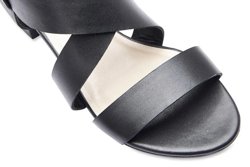 Aero Heel in Black Leather