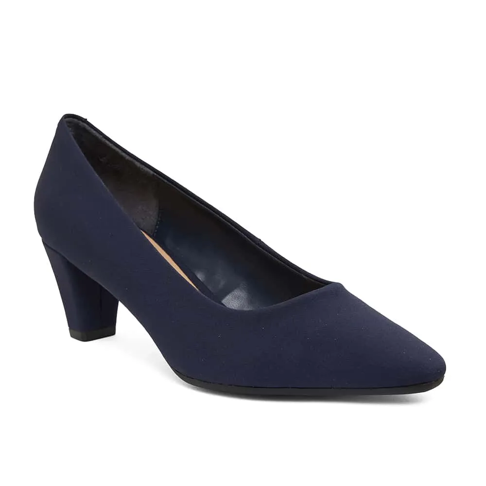 Aiken Heel in Navy Fabric