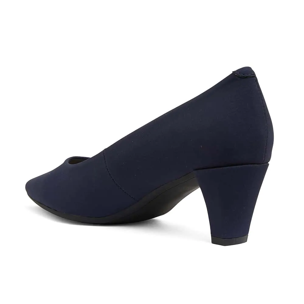 Aiken Heel in Navy Fabric