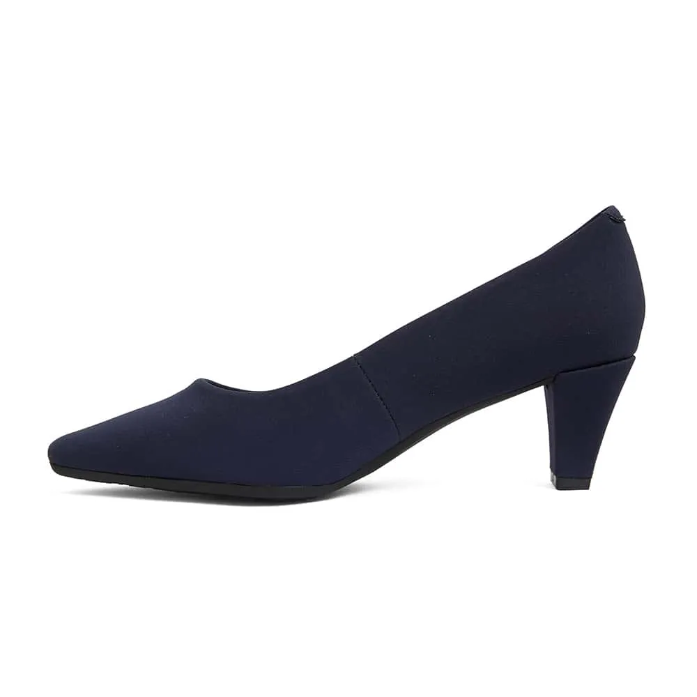 Aiken Heel in Navy Fabric