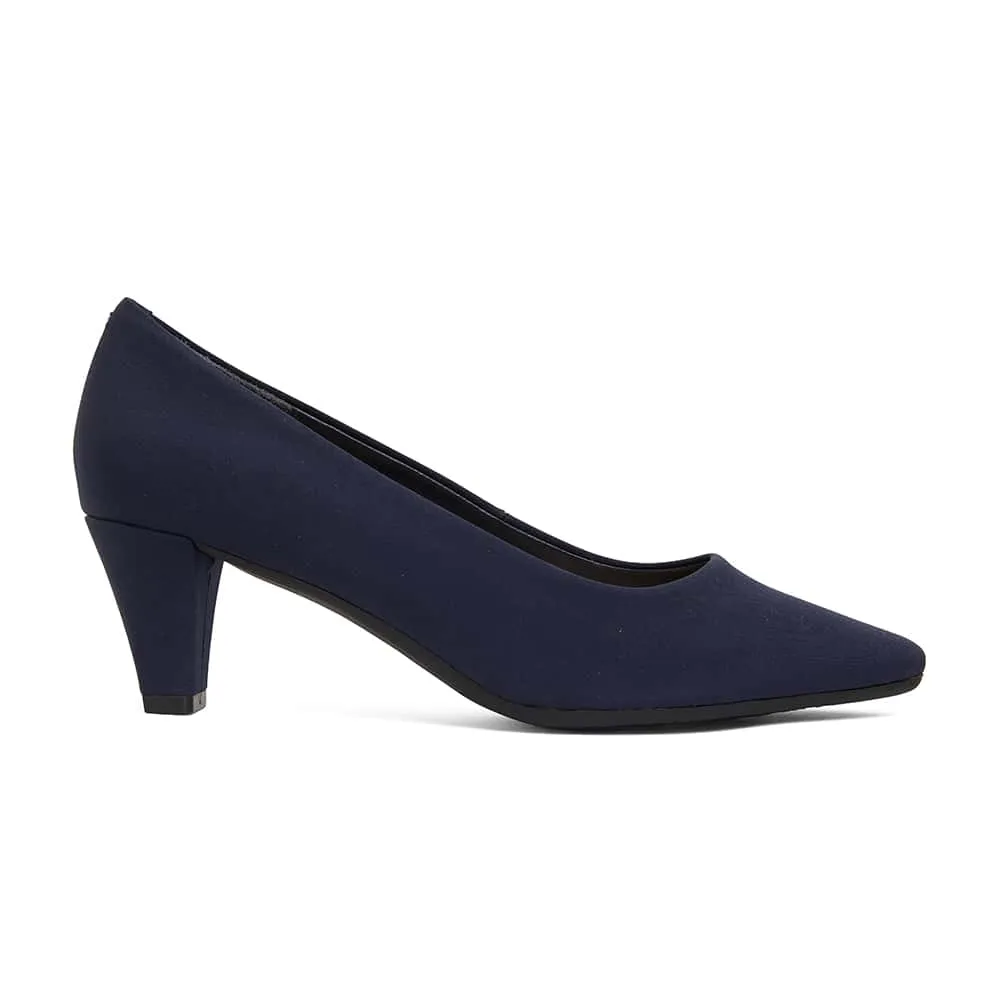 Aiken Heel in Navy Fabric