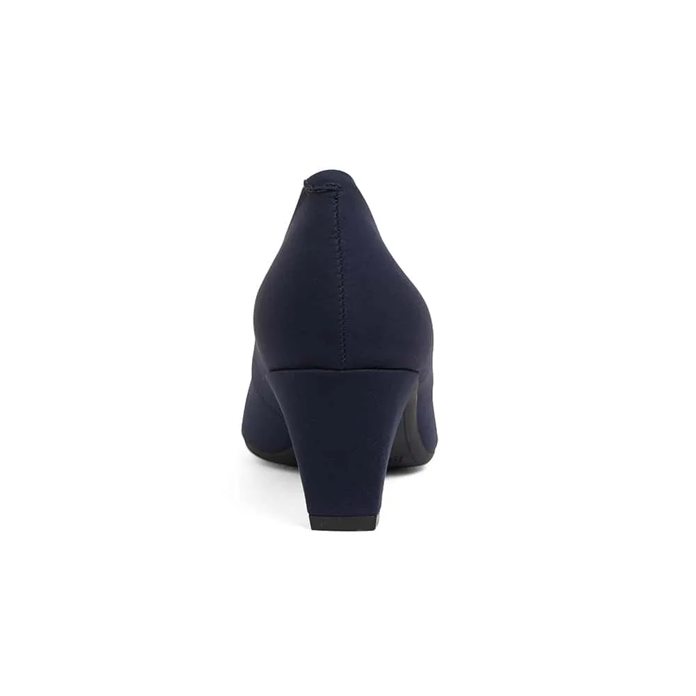 Aiken Heel in Navy Fabric