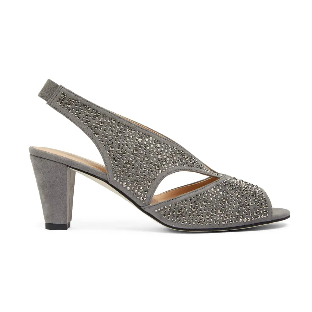 Angie Heel in Grey Sparkle