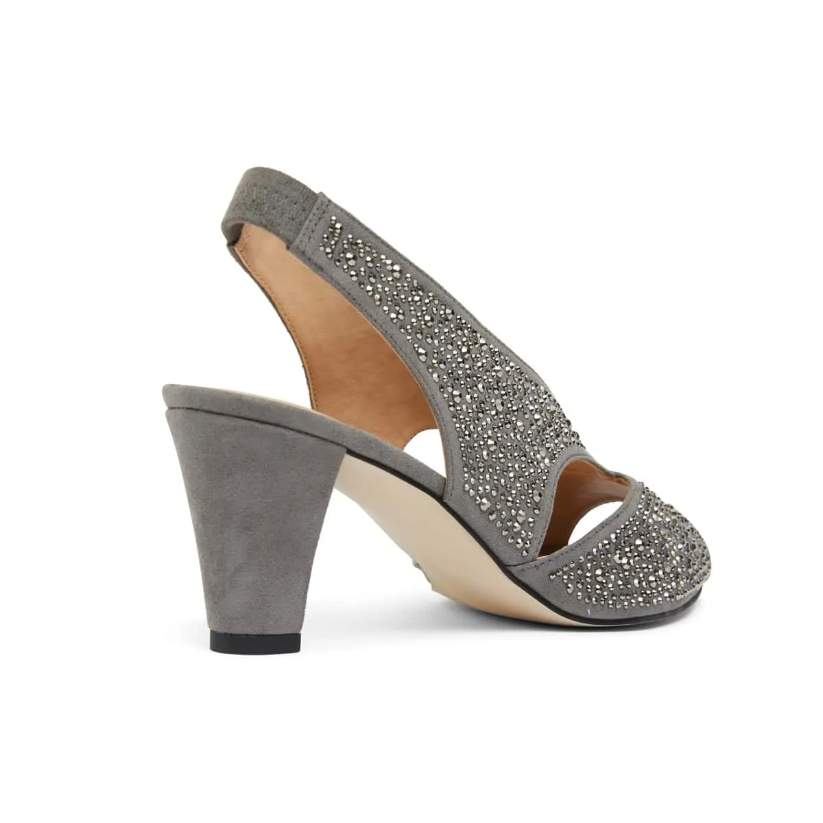 Angie Heel in Grey Sparkle