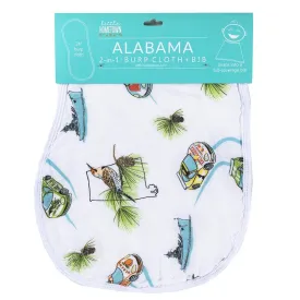 Baby Burp Cloth and Wraparound Bib (Alabama Baby)