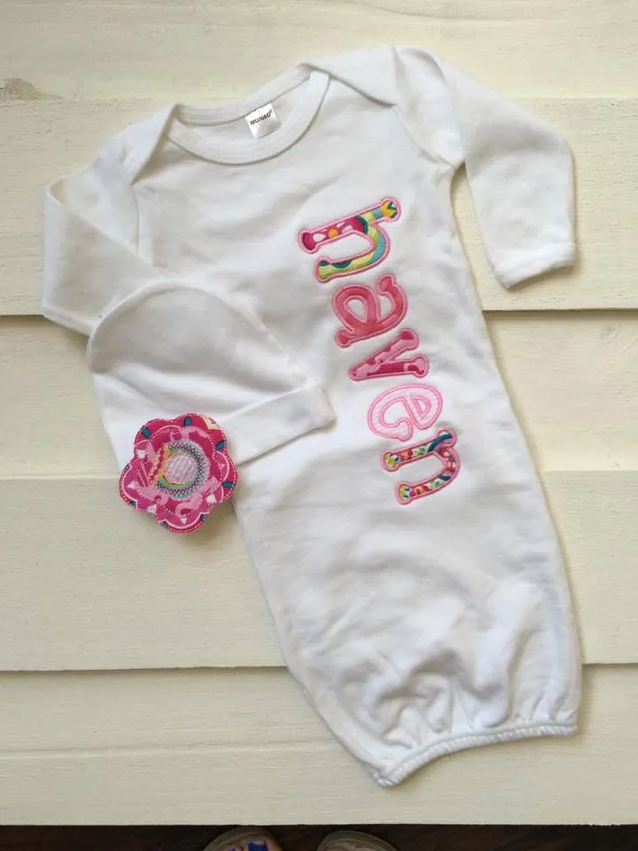 Baby Layette Gown Applique Set