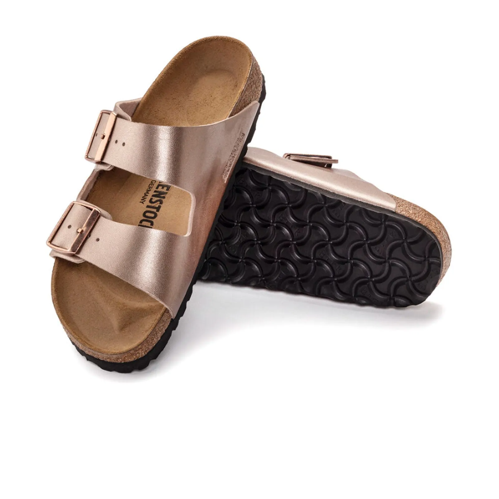 Birkenstock Arizona Narrow Slide Sandal (Women) - Copper Birko-Flor