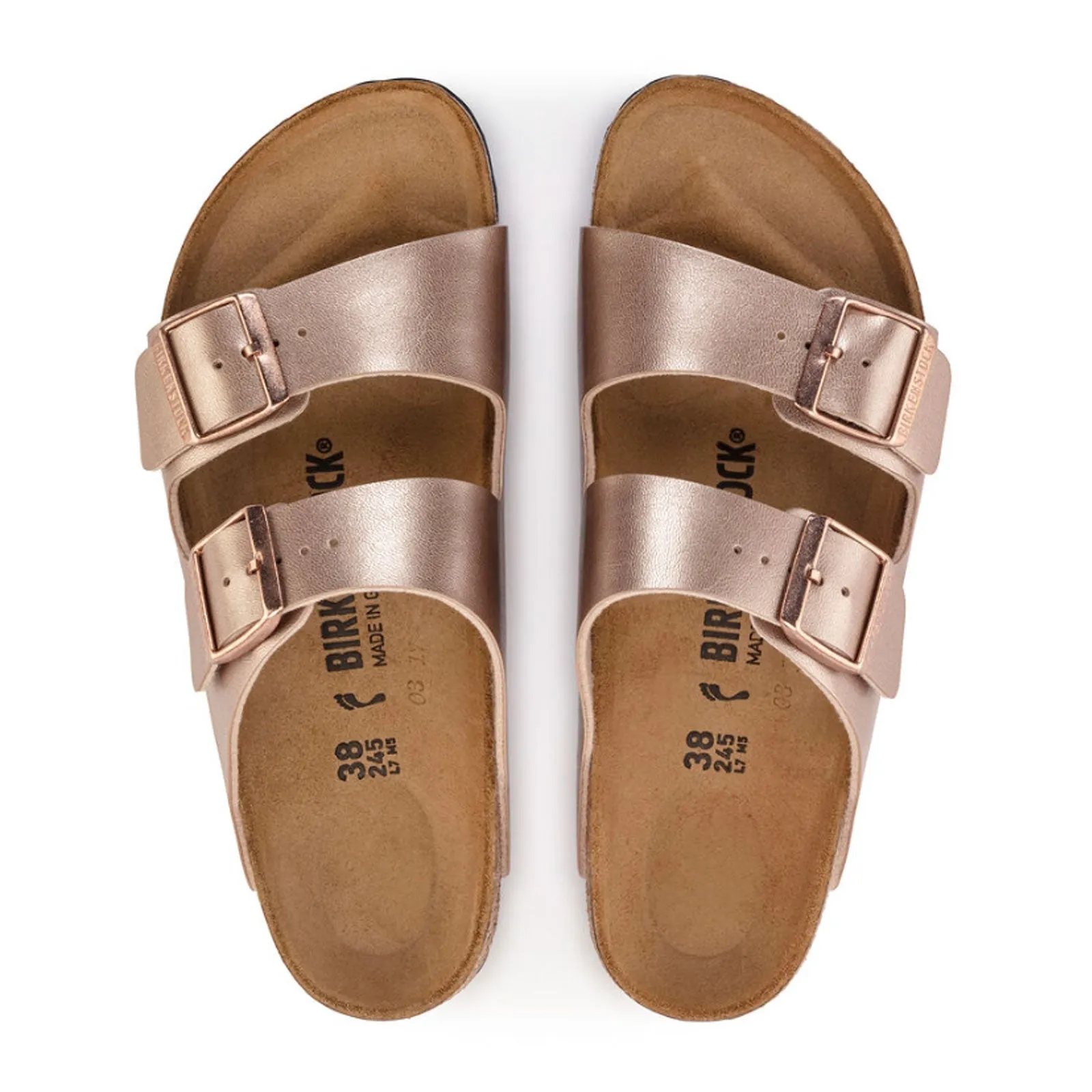 Birkenstock Arizona Narrow Slide Sandal (Women) - Copper Birko-Flor