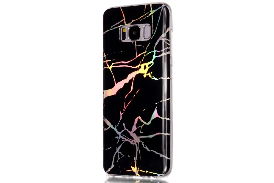 Black Holo Marble Samsung Phone Case