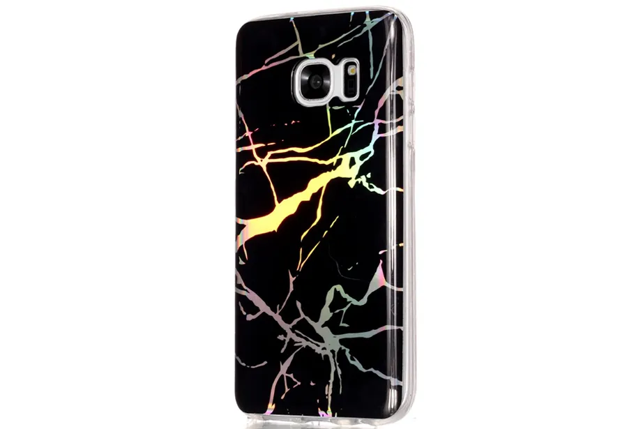 Black Holo Marble Samsung Phone Case