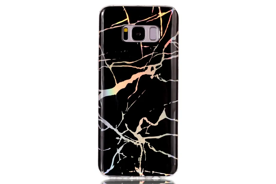 Black Holo Marble Samsung Phone Case