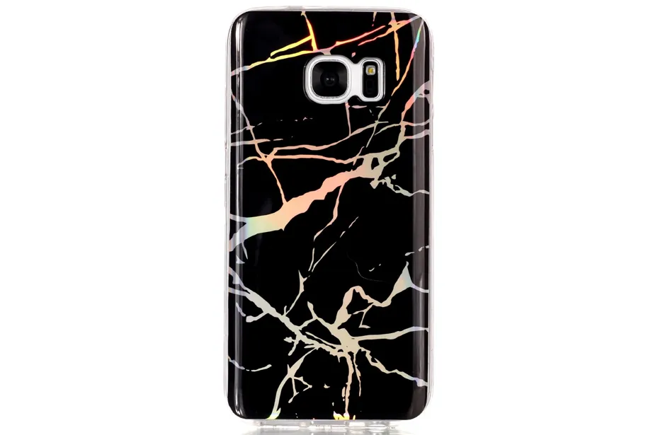 Black Holo Marble Samsung Phone Case