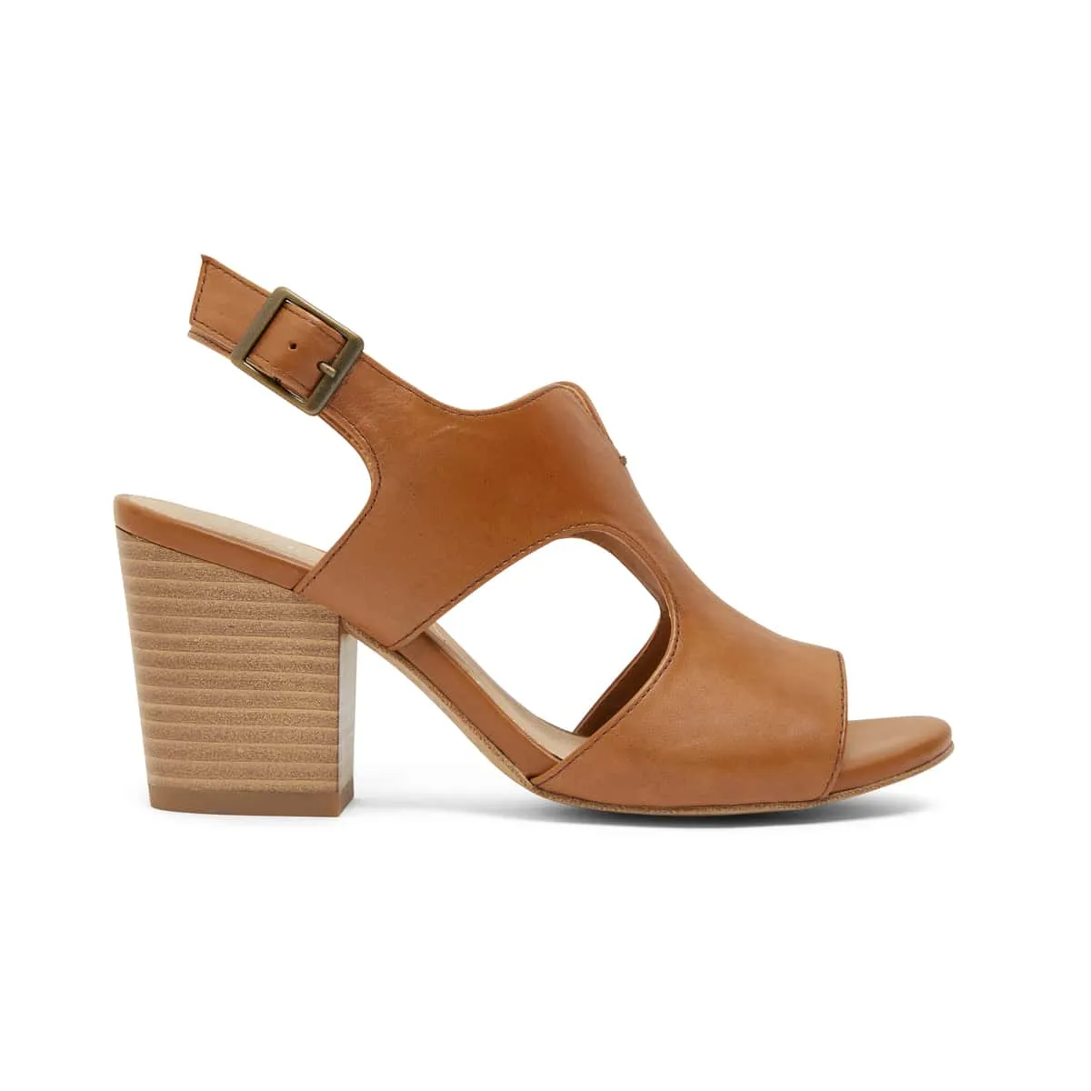 Blaze Heel in Tan Leather