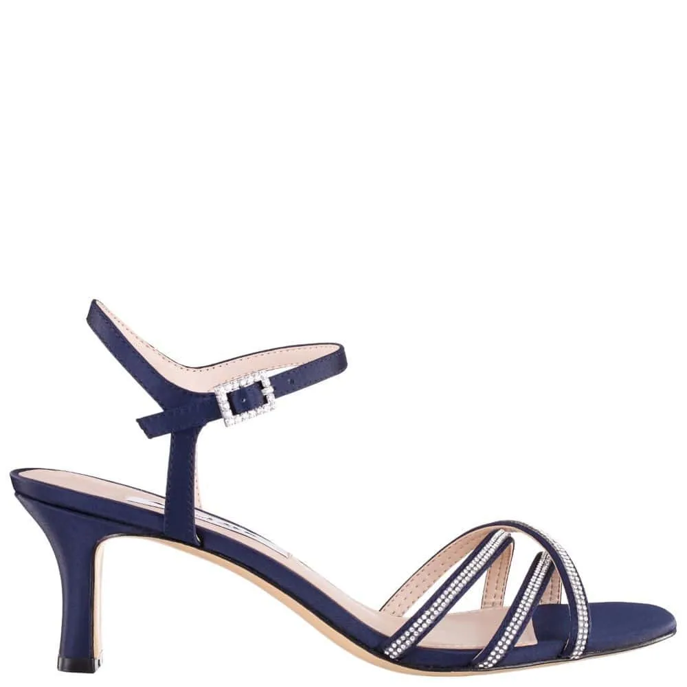 Bobby Heel in Navy Satin