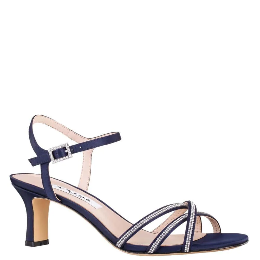 Bobby Heel in Navy Satin