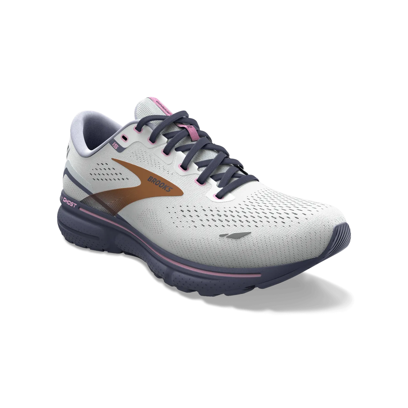 Brooks Ghost 15 (B Width) - Spa Blue/Neo Pink/Copper (Womens)