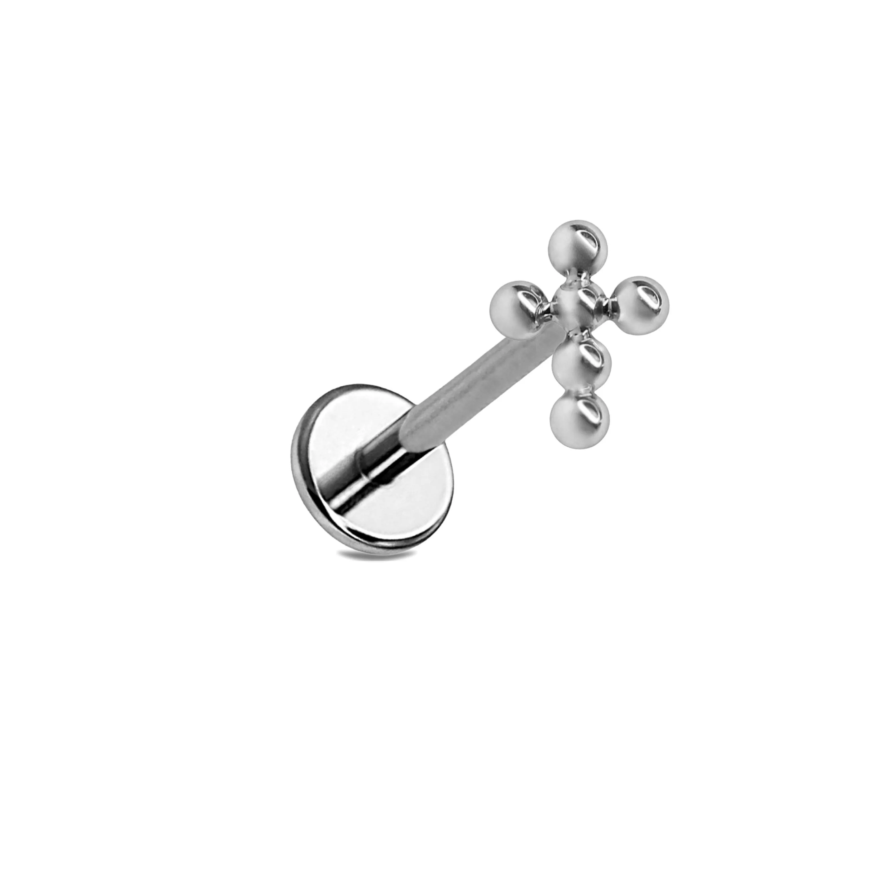 Bubble Cross Flat Back Stud