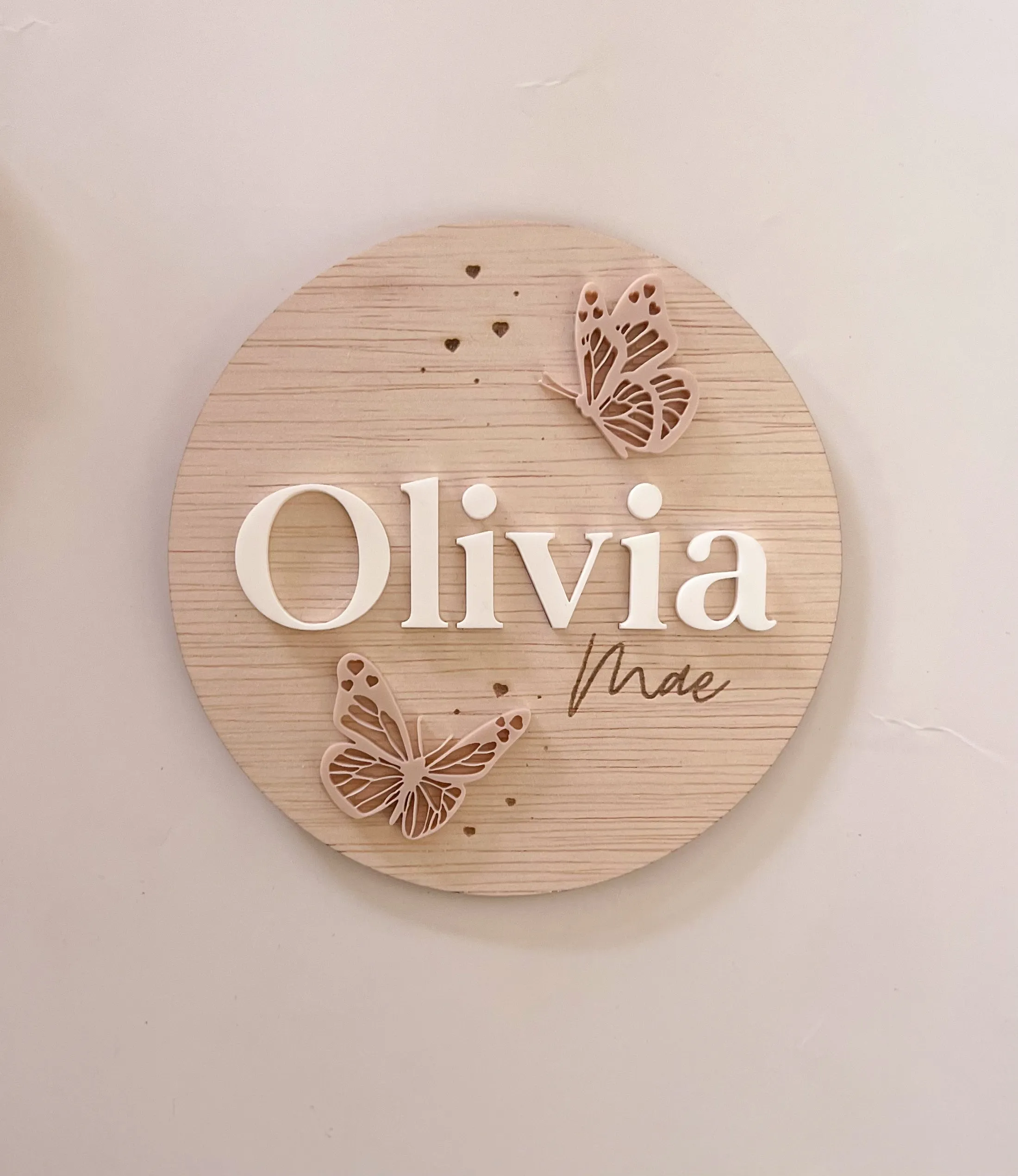 Butterfly Announcement Name Plaque