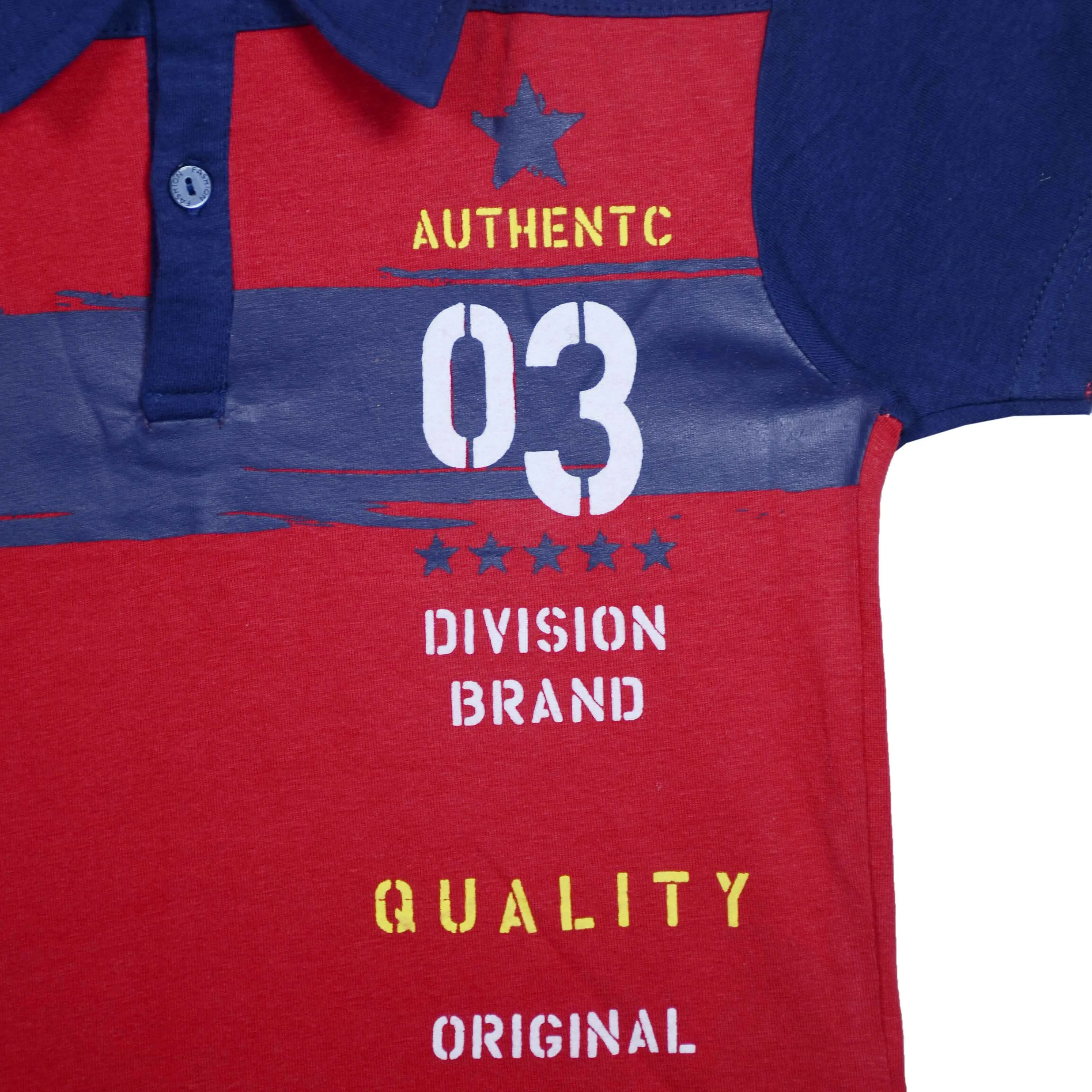 C1483 SNK Authentc 03 Division Brand Cut Lable Red with Blue Polo