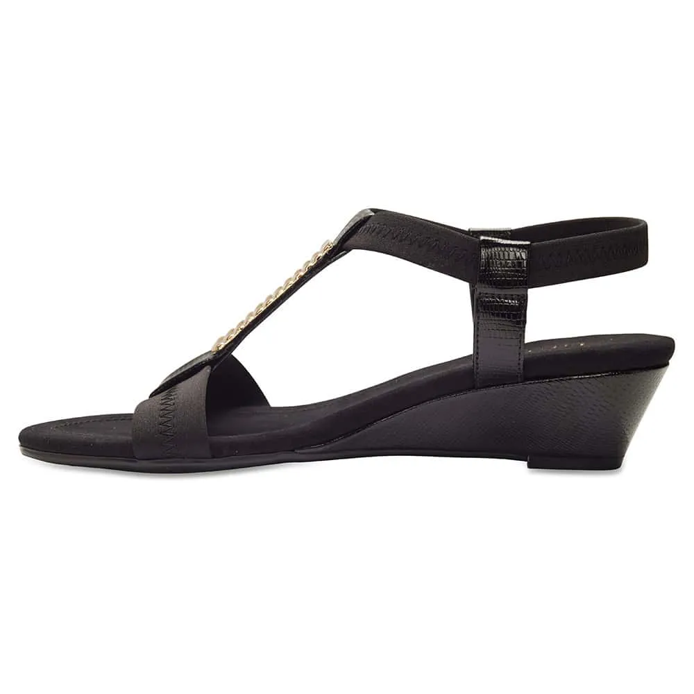 Calvin Heel in Black Fabric