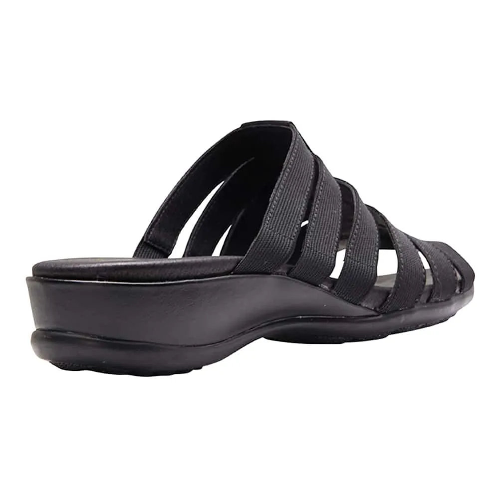 Canal Sandal in Black Leather