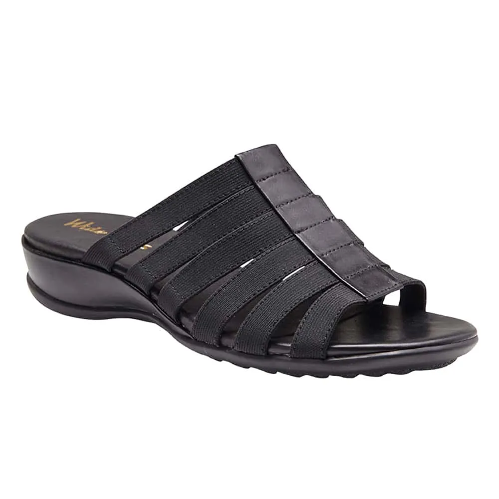 Canal Sandal in Black Leather