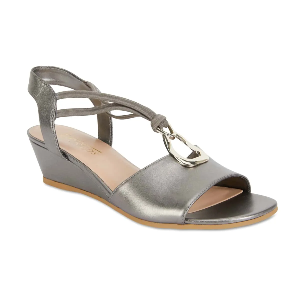 Carey Heel in Pewter Leather