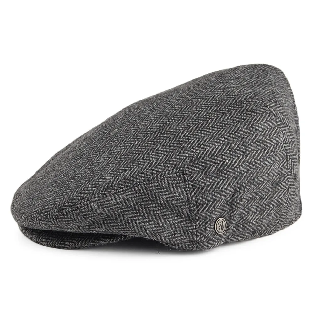 Classic Herringbone Flat Cap - Grey