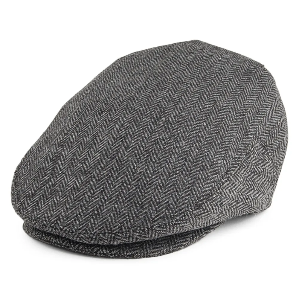 Classic Herringbone Flat Cap - Grey