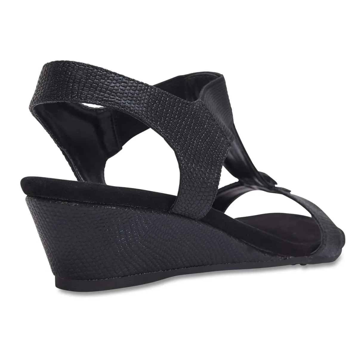 Concert Heel in Black Fabric