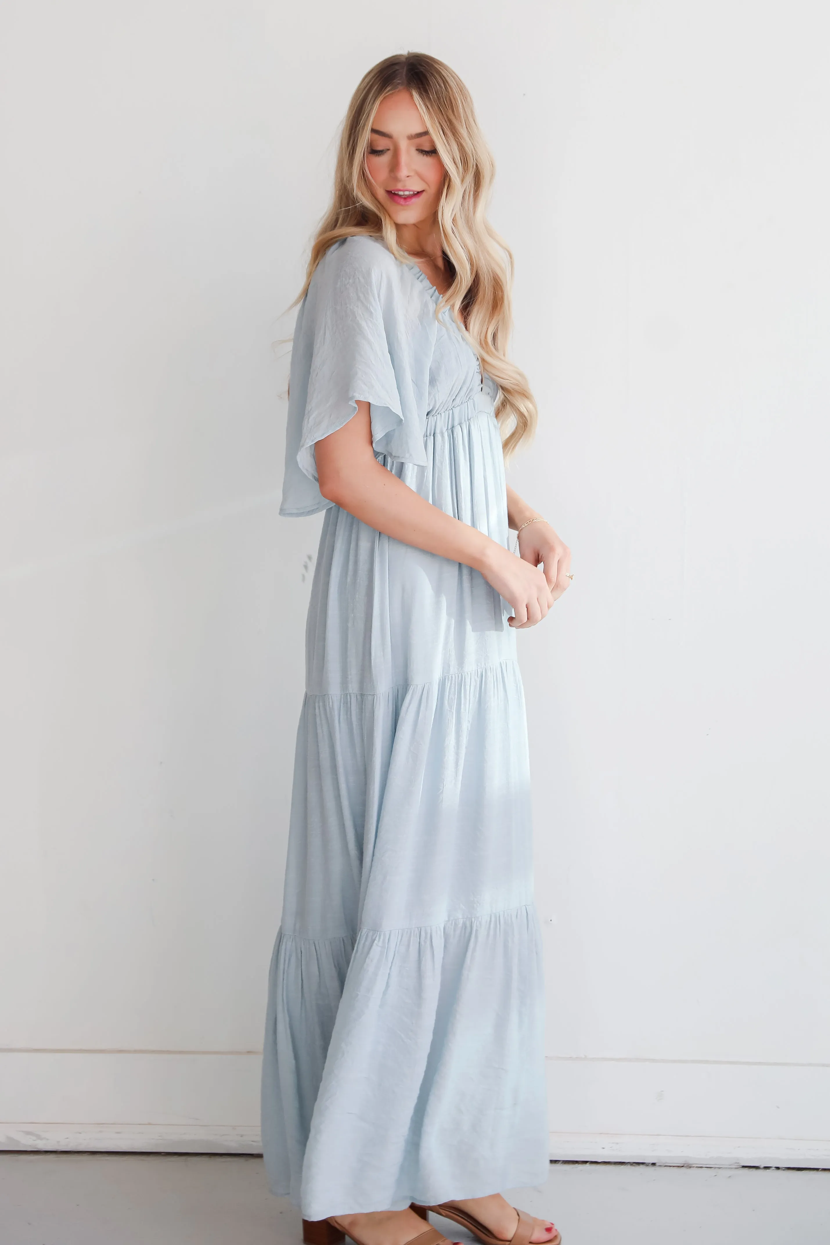 Delicate Destiny Dusty Blue Maxi Dress