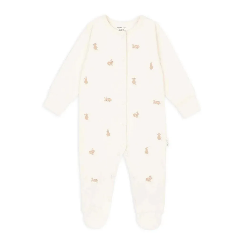 Embroidered Jersey Sleepsuit - Bunnies