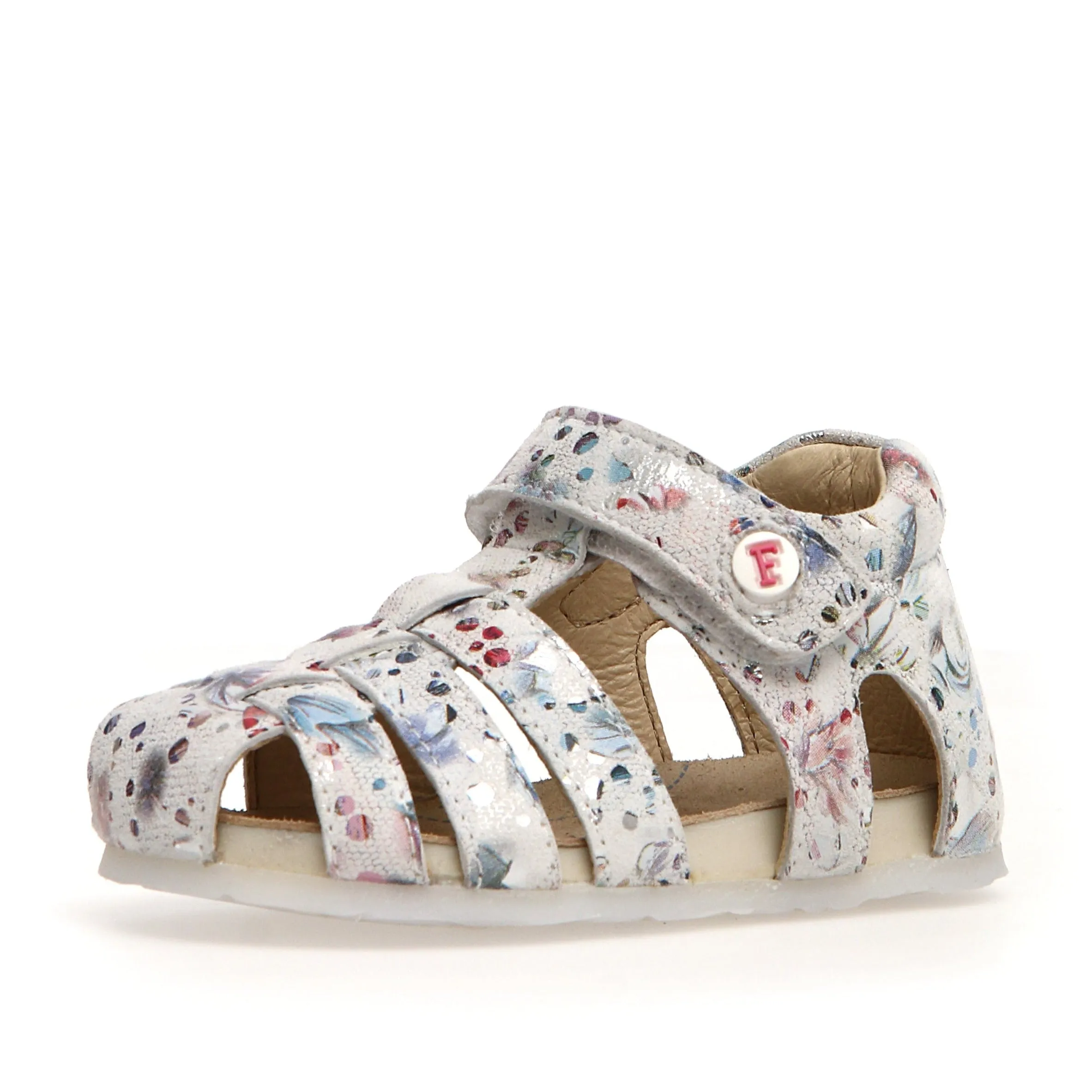 Falcotto Girl's Alby Suede Sandals - Flowery White