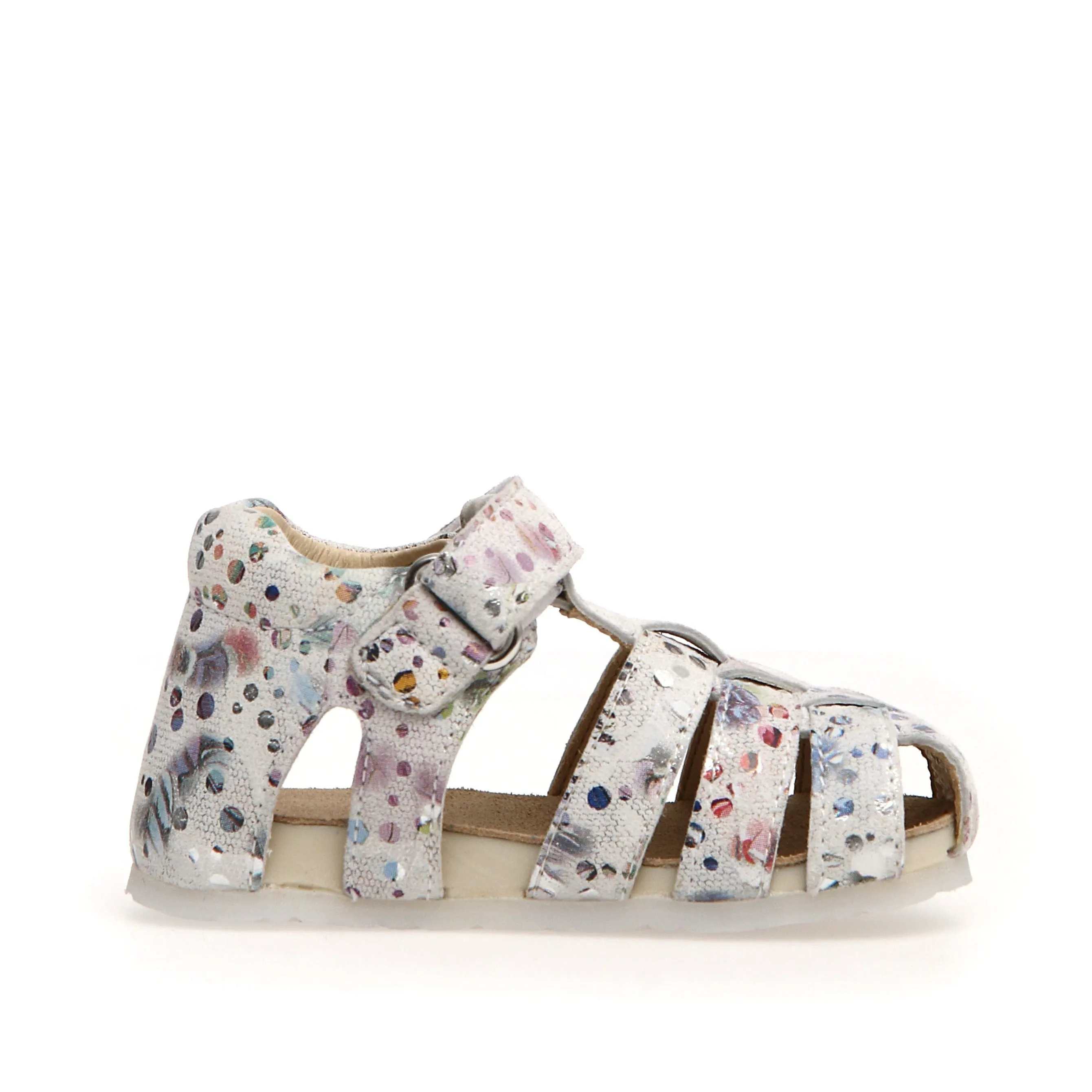 Falcotto Girl's Alby Suede Sandals - Flowery White