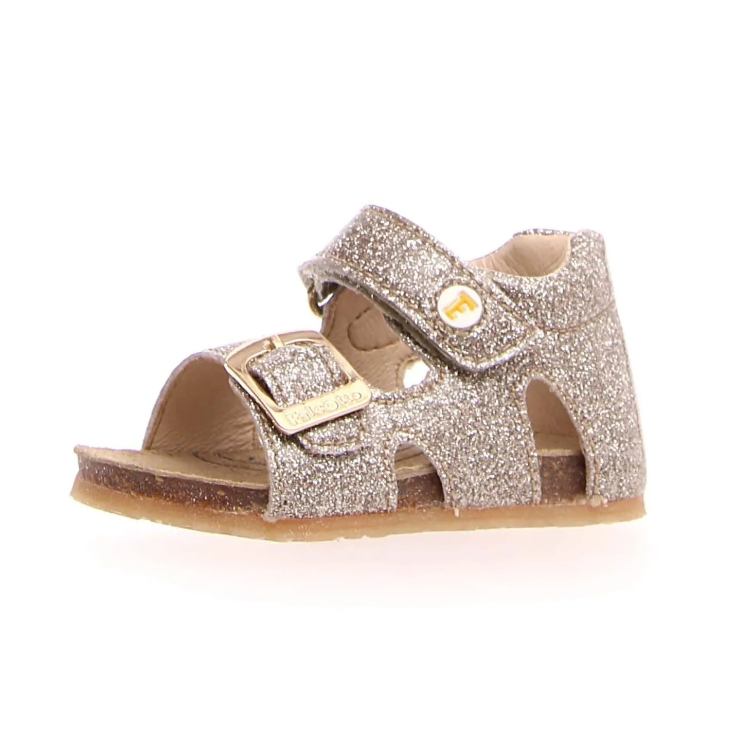 Falcotto Girl's Bea Open Toe Sandals - Glossy Platinum