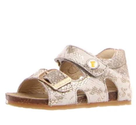 Falcotto Girl's Pitone Bea Open Toe Sandals - Platinum