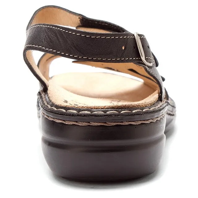 Finn Comfort Gomera Sandal Black Plisseelight (Women's)