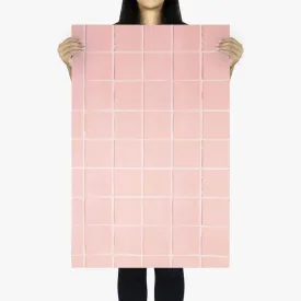 Flat Lay Instagram Backdrop - 'Clovelly' Pink Square Tiles (56cm x 87cm)