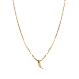 Flat Tusk Necklace - Single Diamond