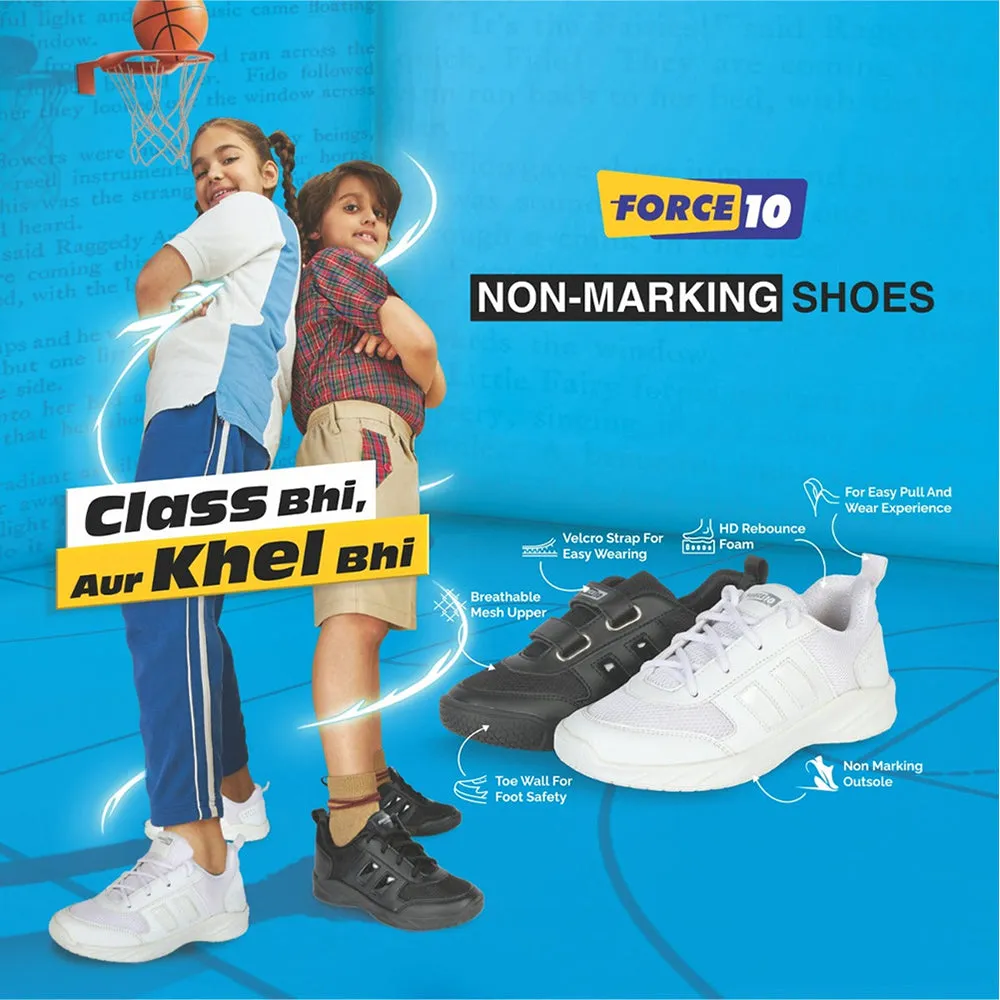 Force 10 By Liberty Kids SKOLGAME-L White School Lacing Shoes