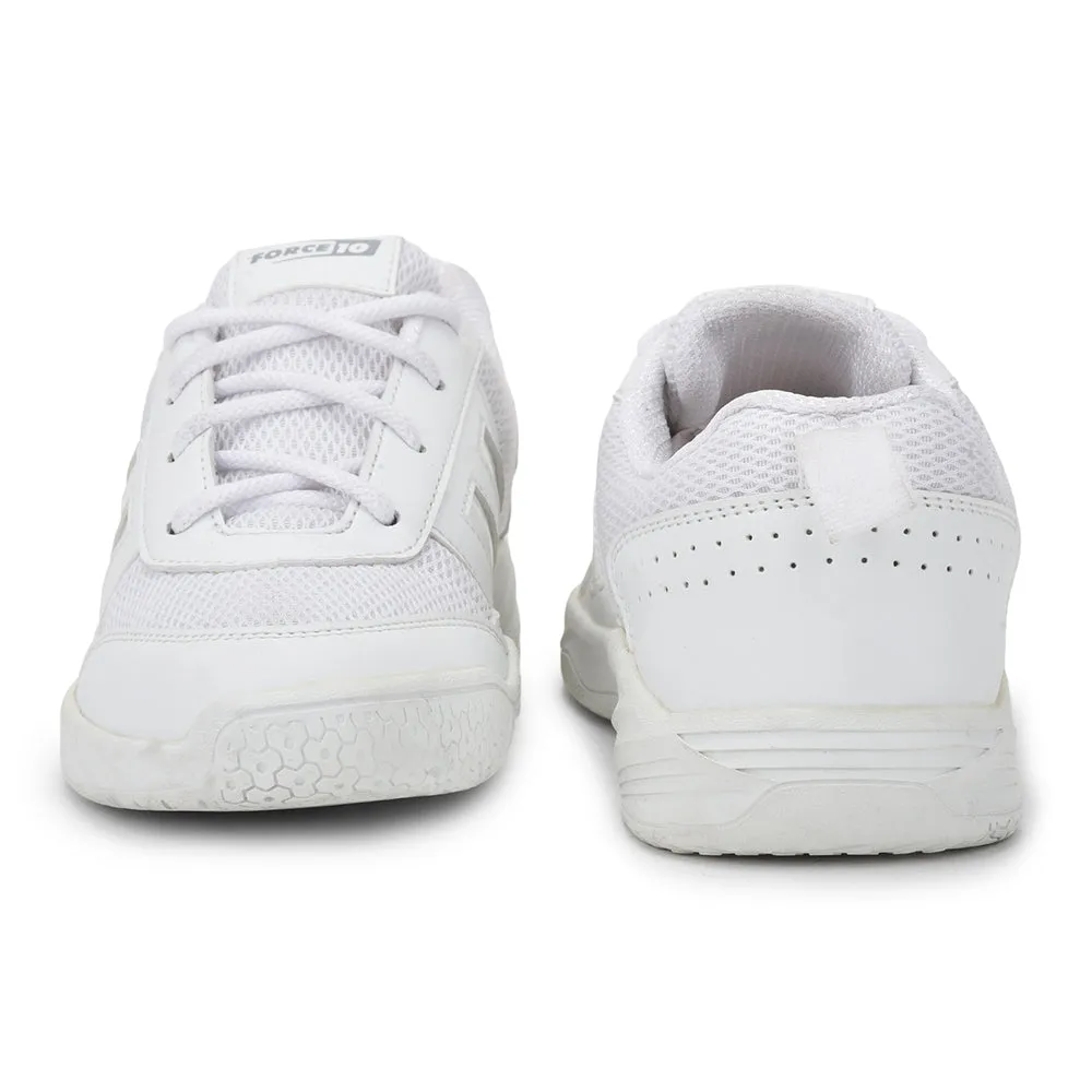 Force 10 By Liberty Kids SKOLGAME-L White School Lacing Shoes