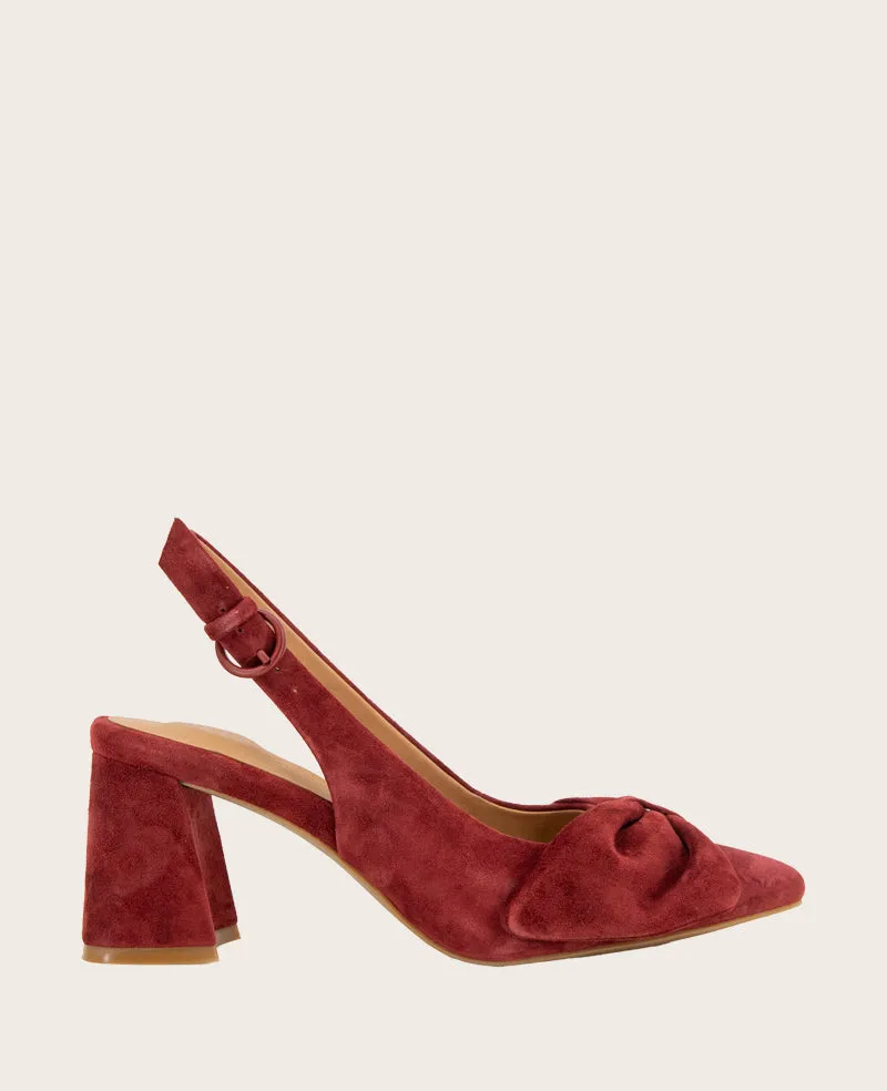 GENTLE SOULS - Diana Suede Bow Slingback Heel