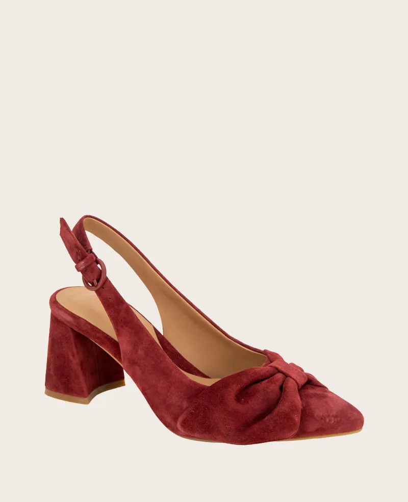 GENTLE SOULS - Diana Suede Bow Slingback Heel