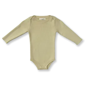 Grown - Organic Ribbed Essential Bodysuit - Pistachio