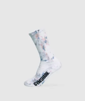 Gymshark Colour Splash Crew Socks - White/Light Pink/Faded Blue/Silver Lilac