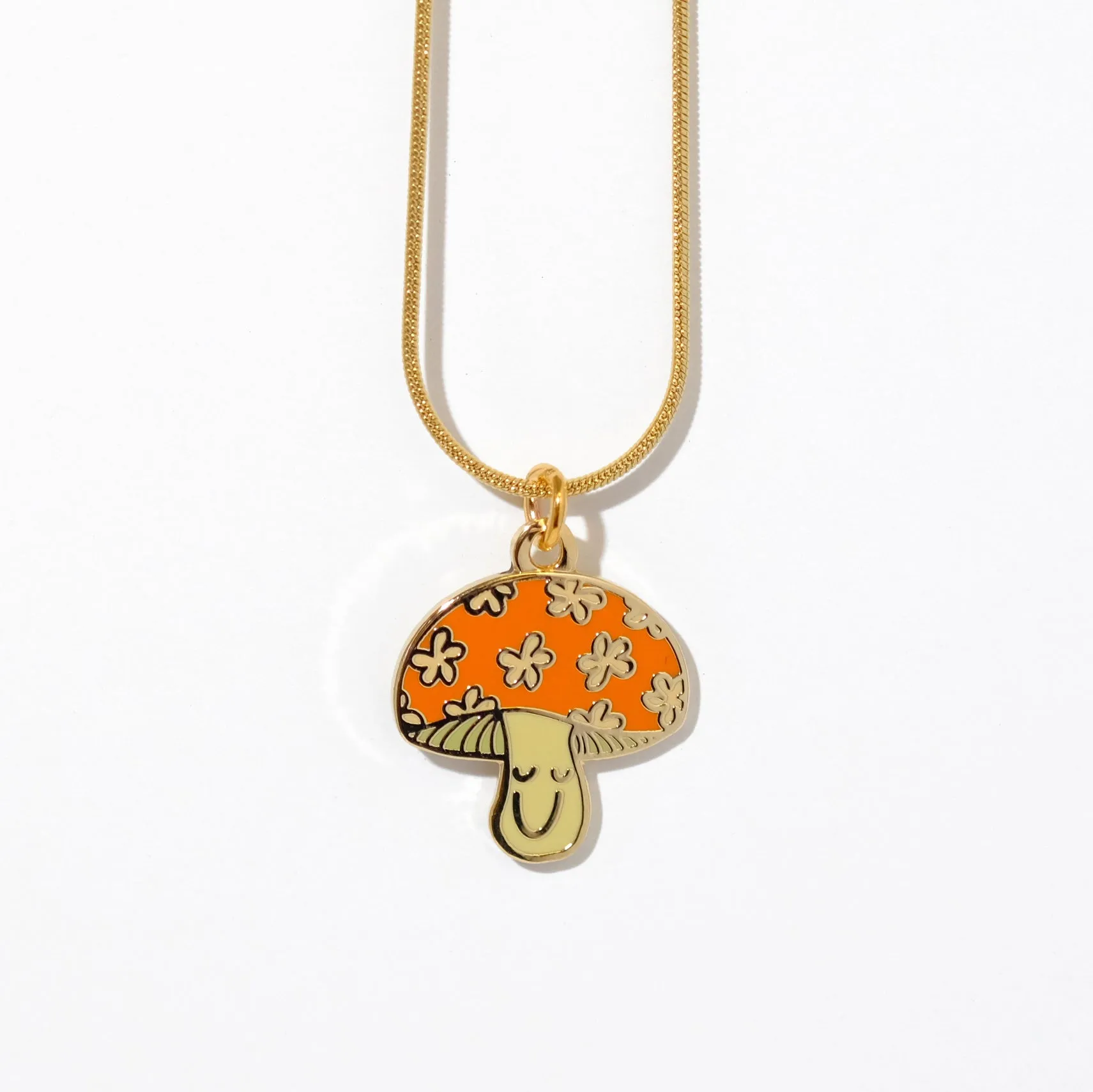 Happy Mushroom Charm Necklace